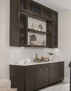 Drink Bar Cabinets Dark with Glass doors