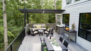 Outdoor cabinets on the deck