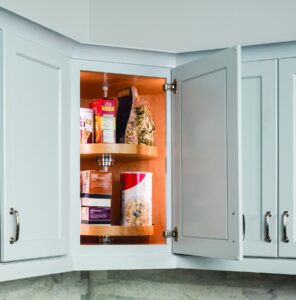 Diagonal Top Cabinet with Lazy Susan 