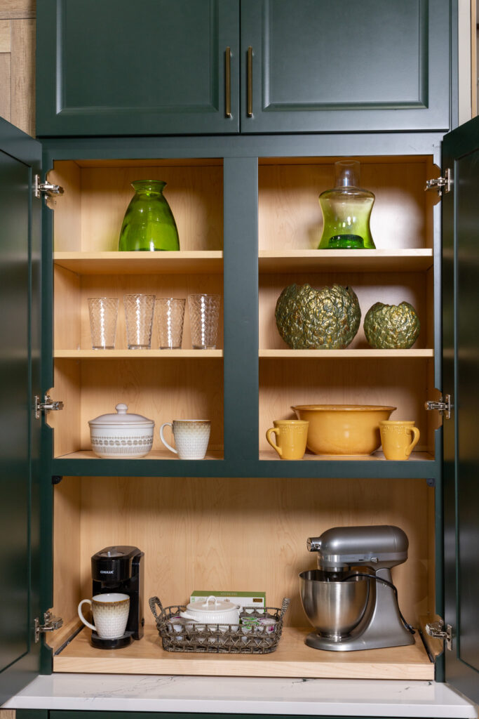 coffee Station inside of the Kitchen Cabinet