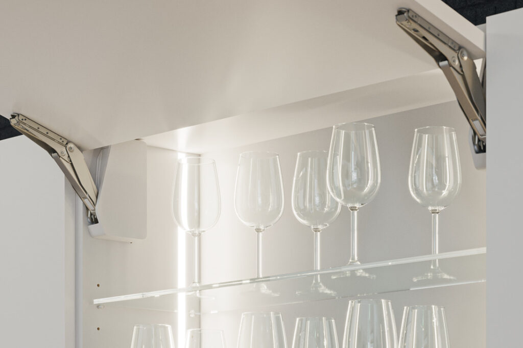 LED Strip Installed inside Kitchen Cabinet Drawer