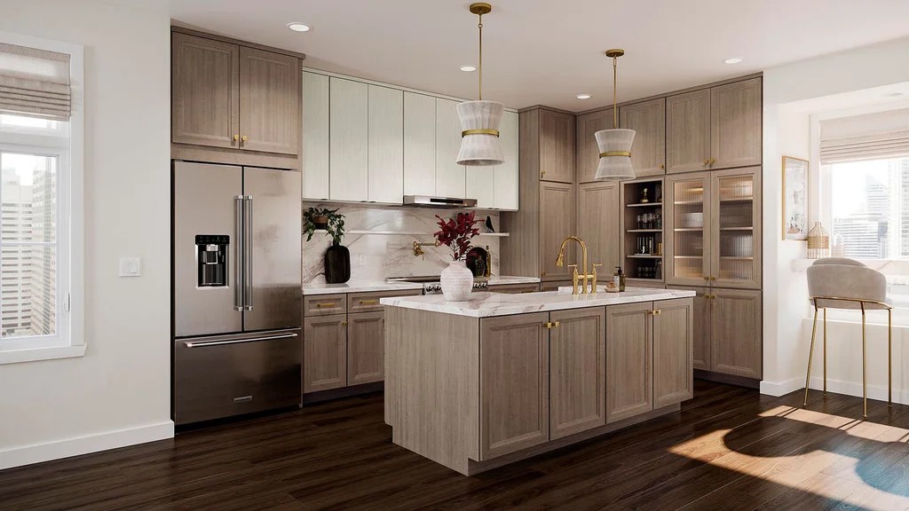two tone cabinets for a modern kitchen